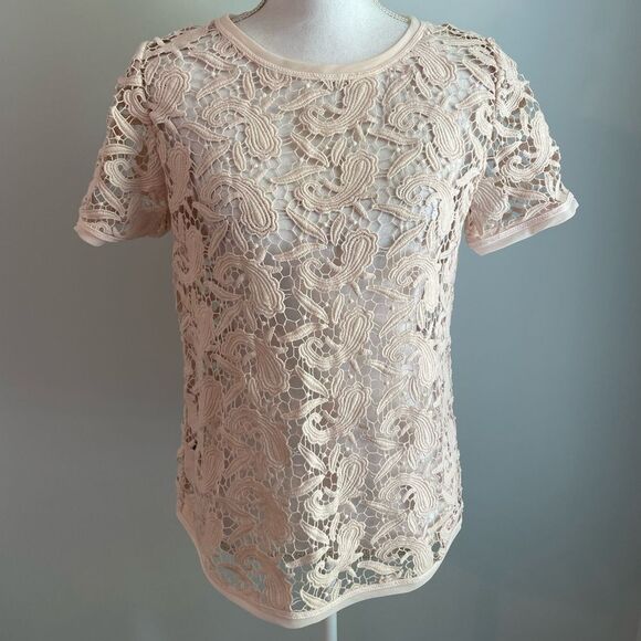Loft Cream Sheer Blouse - Picture 1 of 4